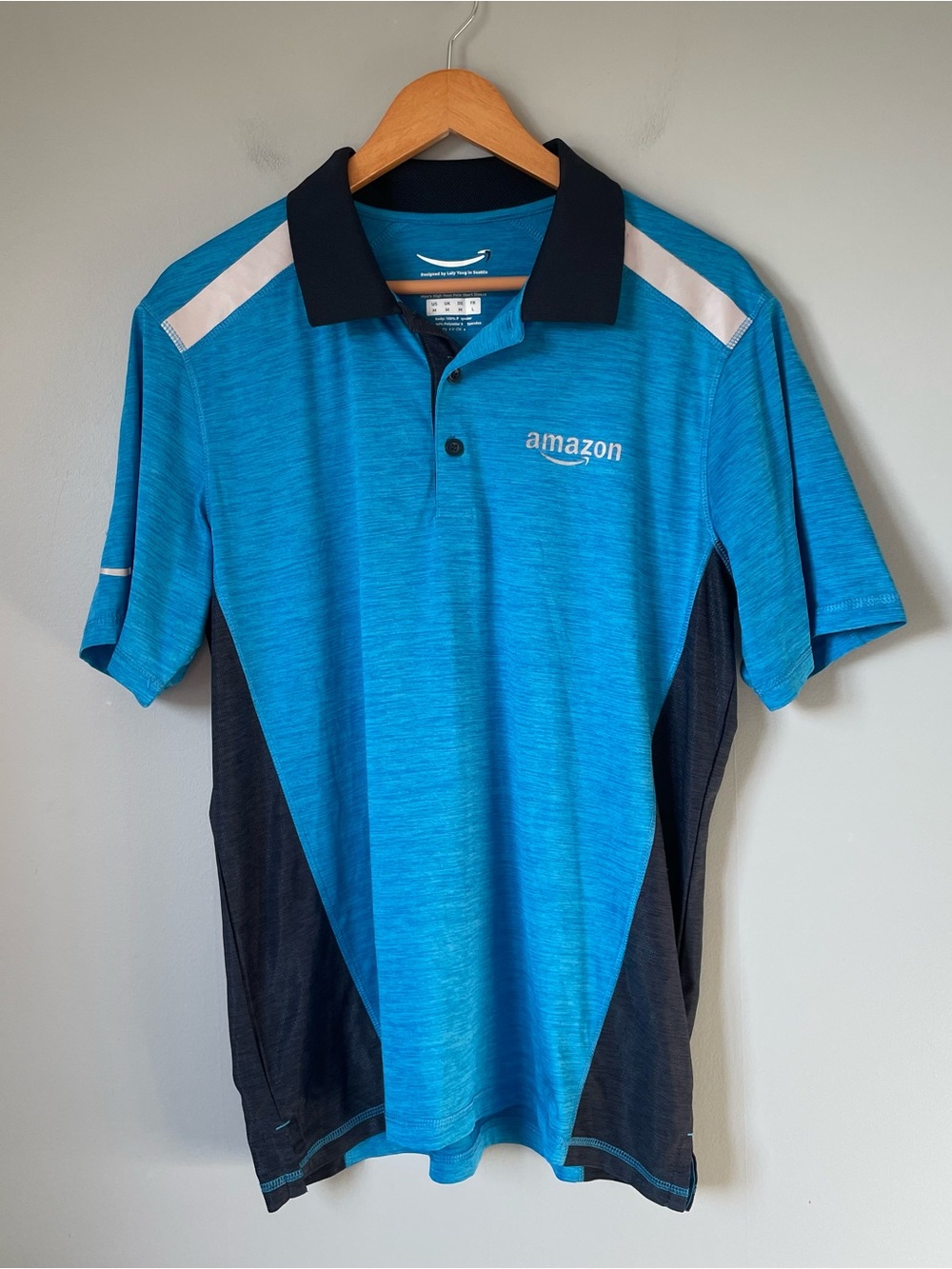 Amazon Employee Delivery Driver DSP Polo Shirt Top Blue Unisex Size Medium